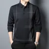Men's Polos Fashion Brand Men Polo Shirt Striped Long Sleeve Autumn and Spring Male Korean Style Polo Shirt for Men's Clothing Tshirt 230308