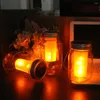 Saiten 1/4/8/16Pcs Solar Power Mason Jar Deckel Lichter LED Flamme Lampen Dynamische Simulation garten Hochzeit Hause Dekoration