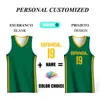 Camicie da esterno Maglie da basket per uomo Sublimazione completa Nazione Brasile Lettera Stampata Uniformi Nome personalizzabile Numero Tuta Unisex 230307
