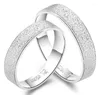 Anneaux de mariage 1 paire en argent pur 925 pour hommes femmes gommage bague de fiançailles Corée Style bandes Bijoux de mariée Bague Femme Bijoux