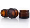 Fashion Brown Amber Glass Cream Bottle Jar Black Lock Cosmetic Burs Packing Bottles 5G 10G 15G 30G 50G 100G 100G