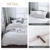寝具セットの寝具セットノルディック寝具セットフラットシート付き高級羽毛布団4ピースの固体白いベッドカバークイーンキングサイズグレーABサイドベッドセット230308
