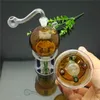 Classic top round belly and bottom four-claw silent filter cigarette kettle Glass Bongs Glass Smoking Pipe Water Pipes Oil Rig Glass Bowl