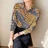 Women's Blouses France Style Fashion Printing Ladies Shirts Women 2023 Spring Summer Long Sleeve Female Tops Mujer Blusas