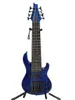 Custom 8 String mini portátil Bass Guitar Guitar Blue Flame Maple Maple Body Back Hardware