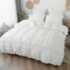 Bettwäsche-Sets Bettwäsche-Sets im nordischen Stil, moderner minimalistischer Bettbezug, einfarbige Bettbezüge, Kissenbezüge, Plüsch, Blumen-Doppelbett, keine Bettwäsche, 230308