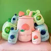 New Milk Tea Cup Kawaii Anguria Peluche Fruit Cup Mirtillo Cuscino Bambola Ragazza Regalo di compleanno per bambini