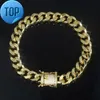 Chaîne de liaison cubaine classique de haute qualité 10,5 mm plage en or bracelet à pied plaqué à pied pour femmes bijoux Gift 2135 E3
