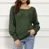 Suéteres de mujer moda anticongelante Otoño Invierno Color puro suéter suelto Jersey cálido mujer prendas de punto manga larga para oficina