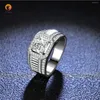 Cluster Rings UMQ Men&#39;s 925 Silver Excellet Cut 1 Ct Pass Diamond Test D Color Moissanite Ring Sparkling Round Wedding