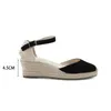 Sandals Nice Top Wedges Genuine Open Solid Sapato Feminino Women's Elastic Espadrilles Wedge Flatform Casual Sandal