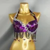 Scene Wear Belly Dance Costumes Top Sexig vuxen Performance Tops Underwear Nightclub Sequin Pärlade BH för kvinnor DQS5632