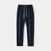 Pantalones de hombre Pantalones de hombre Otoño Invierno Deporte Fitness Jogger Pantalones 100 Algodón Negro Sueltos Rectos Pantalones de chándal largos Pantalones casuales al aire libre Z0306