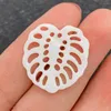 Charms Natural Freshwater Shell Pendant 23x24mm Carved Leaf Shape Mother Of Pearl Charm Jewelry DIY Necklace Earring Accessory