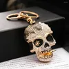 Porte-clés 2023 crâne métal voiture porte-clés coloré élégant strass porte-clés femmes pendentif créatif cadeau bijoux accessoires