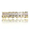 Grillz Dental Grills Baguette Gold Plated With Diamond Teeth Grillz Top Bottom Sier Color Bling Aaa Cubic Zircon Mouth Hip Dhgarden Dhbrf