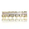 Grills dental Grillz Baguette Gold com dentes de diamante Grillz Bottom Sier Bling Bling AAA Cubic Zircon Boca Hip Dhgarden DHBRF