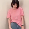 女性用Tシャツカジュアルな快適な刺繍パターン半袖ルーズTシャツ