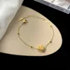 Charm Bracelets Simple Small Bead Gold Color Heart For Women Stainless Steel Hand Bracelet Jewelry Couple Friends Accessories Gift