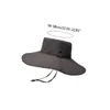 Wide Brim Hats All-match Sun Protect Hat Big Cowboy Foldable Fisherman Breathable Fishing For Outdoor Sport Drop