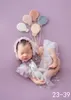 Keepsakes Baby Born P Ography Props Girl Lace Princess Dress Outfit Romper Kläder pannband Hat Tillbehör 230308
