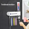 Portaspazzolini Dispenser di dentifricio Scatola portaoggetti da bagno a energia solare Carica USB multifunzione 230308