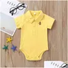 Rompers Born Baby Romper 012 شهرًا الصيف الصيف الصلبة 3 ألوان طفلة بوي فتاة ملابس بذرة بيبيز روباس 211101 إسقاط تسليم الأطفال DHW1A