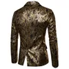 Męskie garnitury Blazers Złote Floral Blazers Business Casual Suit Suknia ślubna Złota Blazer 230308