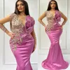 2023 Arabiska ASO EBI Crystals Mermaid Prom Dresses Lace Pärled Evening Formal Party Second Reception Födelsedagsengagemang Klänningar ZJ1114