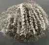 Grigio crespo riccio capovolgo l'estensione dei capelli umani sale e pepe argento grigio microlinks itips grigio afro curl su misura 200strand10-24inch 0.7g / strand consegna veloce