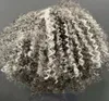 Grå kinky curly i tips om mänsklig hårförlängning salt och peppar silver grå mikrolinks itips grå afro curl anpassad tillverkad 200strand10-24 tum 0,7 g/sträng snabb leverans