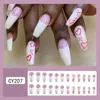 False Nails 24pcs Nail Tips Detachable Full Cover Manicure Valentine's Day Long Ballerina Fake