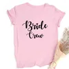 Kvinnors T-skjortor Bachelorette Team Bride Bridesmaid Matchande T-shirts Bridal Party Tops Tshirt för duschgåvor