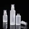 Empty Frosted Glass Pump Bottles with gold/silver pump for Essential Oil Serum Lotion Refillable Travel Size Cosmetic Dispenser 30ml 50ml 60ml 80ml 100ml 120ml