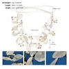 Hair Clips Bridal Pearls Hoop Lace-up Headwear With Luxurious Flowers For Banquet Wedding Dresses Skirts