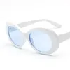 Solglasögon Haptron Kurt Cobai Style Oval Women Vintage Retro Frame Mens Sun Glasses Hip Hop Clear Female UV400Sunglasses