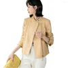 Veste en daim en peau de mouton véritable pour femme