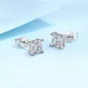 Серьги-гвоздики Smyoue Princess Cut 122CT для женщин и мужчин VVS, имитация бриллиантовых ушей s, ювелирные изделия из стерлингового серебра 925 пробы 230307