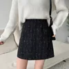 Skirts Tweed Plaid Skirts Women Autumn Winter Mini Skirt A-Line Zipper Slim Shorts Skirt Vintage Elegant Office Lady Skirts Casual M562 230308