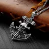 Hangertjes kettingen Hangertjes kettingen Vintage Ship's Anker Schedel Hanger Ketting Cool Mannen Mode-sieraden Hiphop Metalen Accessoires Punk Trui Keten Vriend Geschenken