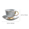 Cups Saucers Marble Tea Coffee 250ml Cappuccino Porcelain Latte For Espresso Serving Container
