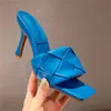Femmes talons hauts sandales Mules pompes tissage individuel luxe diapositives loisirs dames bal pantoufles chaussures pour femmes