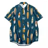 Men's T Shirts Hawaiian Shirt Women Men Hip Hop Streetwear Print Blouse Summer Short Sleeve Adult Holiday Beach T-Shirt Oversize Clothes