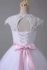 Girl Dresses Flower For Weddings Ball Gown Tulle Appliques Beaded Bow Long First Communion Little Kids Baby