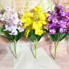Dekoratif Çiçekler 2pcs Yapay Phalaenopsis Afrodit RCHB. F. Bitki Duvarı Arka Plan Düğün için Çiçek Şubesi Ev AL Ofis Bar