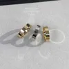 Bandringe 18K 3,6 mm Liebesring V-Goldmaterial wird nie verblassen schmaler Ring ohne Diamanten Luxusmarke offizielle Reproduktionen Mit Zähler