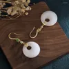 Stud Earrings 2023 Chinese Style Exquisite Imitation Jade Round For Women Golo Color Girl Wedding Party Sweet Jewelry