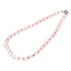 Chains Lovely Rounded And Smooth 10 Mm Light Girl Pink Customized Crystal Necklace For Your Girlfriend