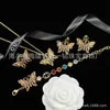 Design luxury jewelry temperament candy color necklace personality full diamond butterfly bracelet family earring ring