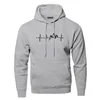 Sweats à capuche pour hommes Sweatshirts Mountain Heartbeat Men Sound Ray Diagram Sweat à capuche Hiver Automne Imprimer Noir Gris Sportswear 230309